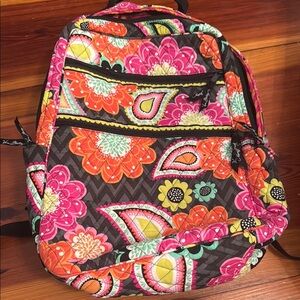 Vera Bradley Pink and Orange Quilted laptop Backpack